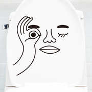 厕所卫生间马桶贴纸防水自粘瓷砖水箱装饰创意个性表情简约墙贴画