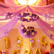 结婚用品婚房装饰拉花纱幔新房客厅花球，婚庆卧室场景布置浪漫创意