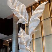 树叶造型水晶吊灯会所简约创意，售楼部沙盘酒店，大堂羽毛灯非标工程