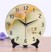 承沁陶瓷钟表创意时钟，客厅挂钟座钟两用静音仿玉雕，大数字摆钟