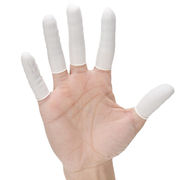 加厚耐磨乳胶手指套防滑橡胶，手指套劳保防护指套，乳白色-27中