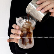小众ins简约冰美式咖啡杯耐热玻璃水杯早餐杯果汁杯冷萃气泡水杯