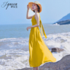 海边拍照chao仙的露背沙滩裙