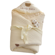 婴儿抱被纯棉新生儿用品0-12个月，宝宝外出包被秋冬加厚襁褓巾裹被