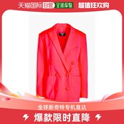 香港直邮潮奢balmain女士双排扣荧光色绉纱西装外套