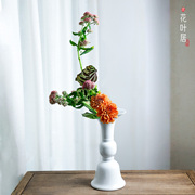 花叶居陶瓷白色花觚青花瓷插花花瓶大花器家居客厅桌面装饰摆件