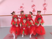 儿童演出服女童可爱红色蓬蓬纱裙幼儿中国舞喜庆灯笼舞蹈表演