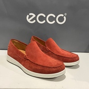 ecco爱步男鞋真皮，舒适乐福鞋商务休闲皮鞋轻巧一脚蹬540514莫克