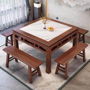 正方形桌子实木中式饭店桌椅组合四方餐桌面馆方桌家用八仙桌酒店
