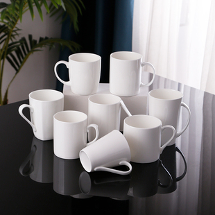 骨瓷陶瓷马克杯简约创意，喝水杯家用情侣，咖啡杯子可爱胖杯