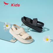 红蜻蜓男女童鞋2024夏季沙滩鞋简约透气真皮运动凉鞋耐磨舒适