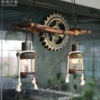 美式乡村铁艺吊灯loft工业风树脂餐厅创意复古咖啡厅灯齿轮双头灯