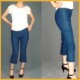 低腰弹力牛仔七分裤(微喇)