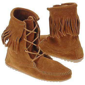 冲冠特价！正品minnetonka2010秋 女鞋  流苏靴 皮鞋 短靴豆豆底 ！