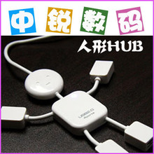 【皇冠信誉】小人形USB扩展HUB usb 2.0一拖四分线器 USB扩展