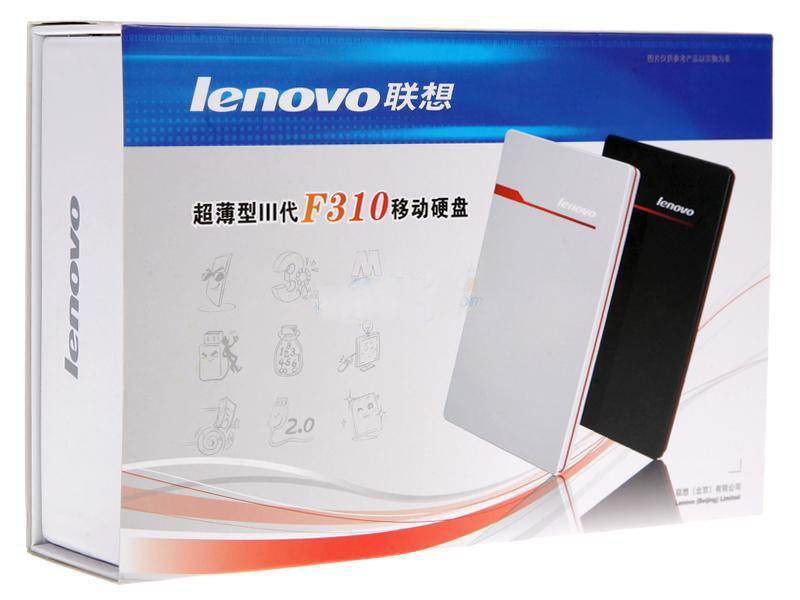 联想移动硬盘250G正品 超薄型III代F310250G原装移动硬盘全国联保