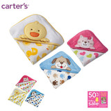 美国原单正品carter's 纯棉+毛圈二合一婴儿浴巾/抱毯/新生儿必备