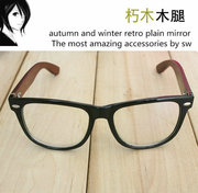 日本木质黑色眼镜架非主流潮男女，韩版时尚眼睛框余文乐黑框眼镜框