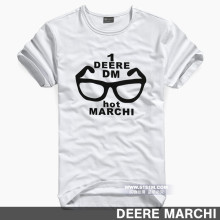 【5折】DEERE MARCHI莱卡大框眼镜弹性男士短袖T恤 DM125白