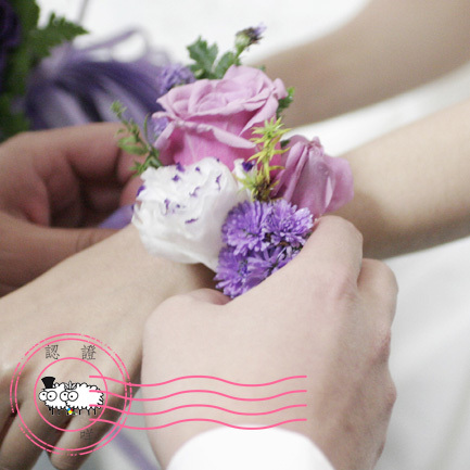 婚礼鲜花布置,f10pu006椅背饰花\/白紫色系\/婚礼