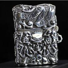 美国原装正品ZIPPO★顶级珍藏日本925纯银手工五面雕刻复刻疯猪