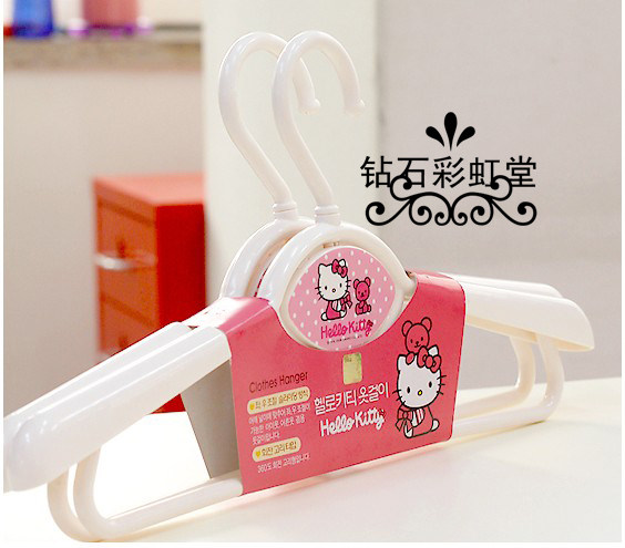 韩国进口 hello kitty晾衣架 衣服挂 衣挂 衣架 2个装白色