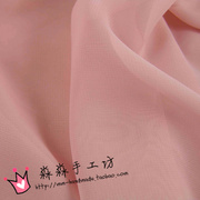 服装DIY布料 裸粉红色素色雪纺衫薄纱面料 吊带裙半身裙丝巾衬衫