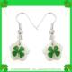 韩国幸运草纯银贝艺耳环