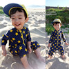 韩国外贸宝宝防晒冲浪服儿童连体泳衣，男女童韩国套装送太阳帽
