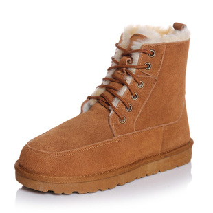  潮流男靴低筒男士雪地靴正品清仓休闲男鞋韩版牛皮短靴保暖冬靴