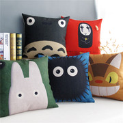 宫崎骏龙猫系列周边日式榻榻米办公室靠枕沙发，抱枕套棉麻靠垫