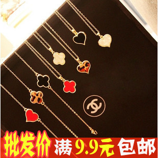  A854 欧美饰品 绯闻少女Serena同款项链 四叶草 爱心项链 锁骨链