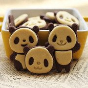 双色熊猫曲奇饼干模具 套装 卡通蛋糕巧克力翻糖压模  饭团模