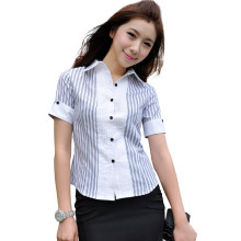 厂销【BRL专柜正品】夏 女 显瘦条纹 通勤职业短袖衬衫