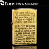 原装正品<span class=H>zippo</span>打火机纯铜沙子204B 我爱你27种语言