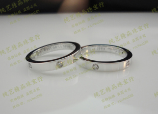  铂金精品内弧对戒TIFFANY PT950婚戒4MM宽戒 钻石戒婚戒情侣对戒