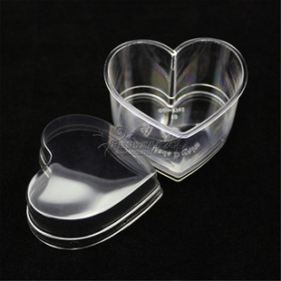 一次性塑料果冻杯心型杯子透明木糠杯烘焙布丁杯模具甜品杯 7745