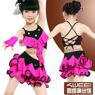儿童拉丁舞比赛服少儿拉丁舞表演服装恰恰比赛服装女拉丁舞裙亮片