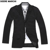 DEERE MARCHI迪尔.马奇 超帅百搭明袋修身单开叉纯棉小西装 2836