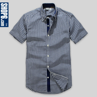 Shop6 3,339 ★ 6th store men's 2012 Summer New England check cotton short sleeve shirt