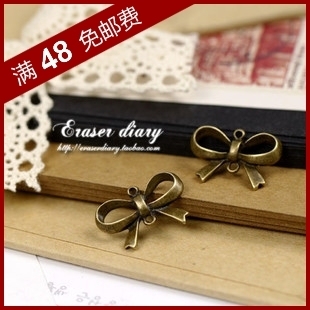  diy手工饰品材料配件 23mm  镂空蝴蝶结挂饰