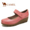 【試用中心官方推薦】CAMEL 正品駱駝女鞋 甜美坡跟真皮新品單鞋