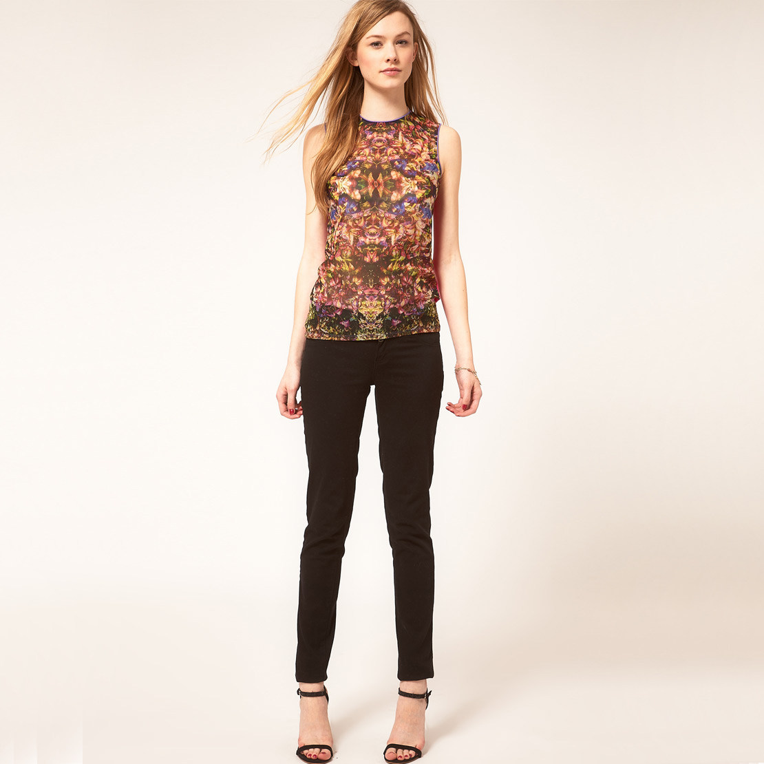 u推荐】欧美原单无袖大码雪纺衫<em>TEDBAKER</em>露