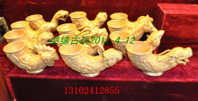 【结缘古玩】一套稀少的鎏金簪花十二生肖酒杯