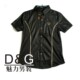 黑色哑光带金边D&G标志短袖衬衣