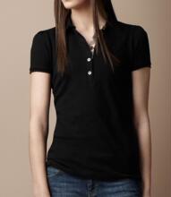 巴宝莉burberry2012新款brit女装夏T恤 黑色短袖翻领38128231代购