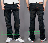 我的a梦想  　Levi's901双人马标褶皱 直筒牛仔裤 1235
