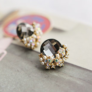 纯银耳针耳环韩国夸张...