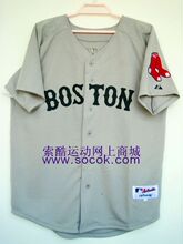 波士顿红袜队 RED SOX 灰色24号 棒球衣，棒球服