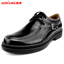 Aokang/奥康正品 日常时尚 休闲男鞋 男士皮鞋 牛皮111423102棕